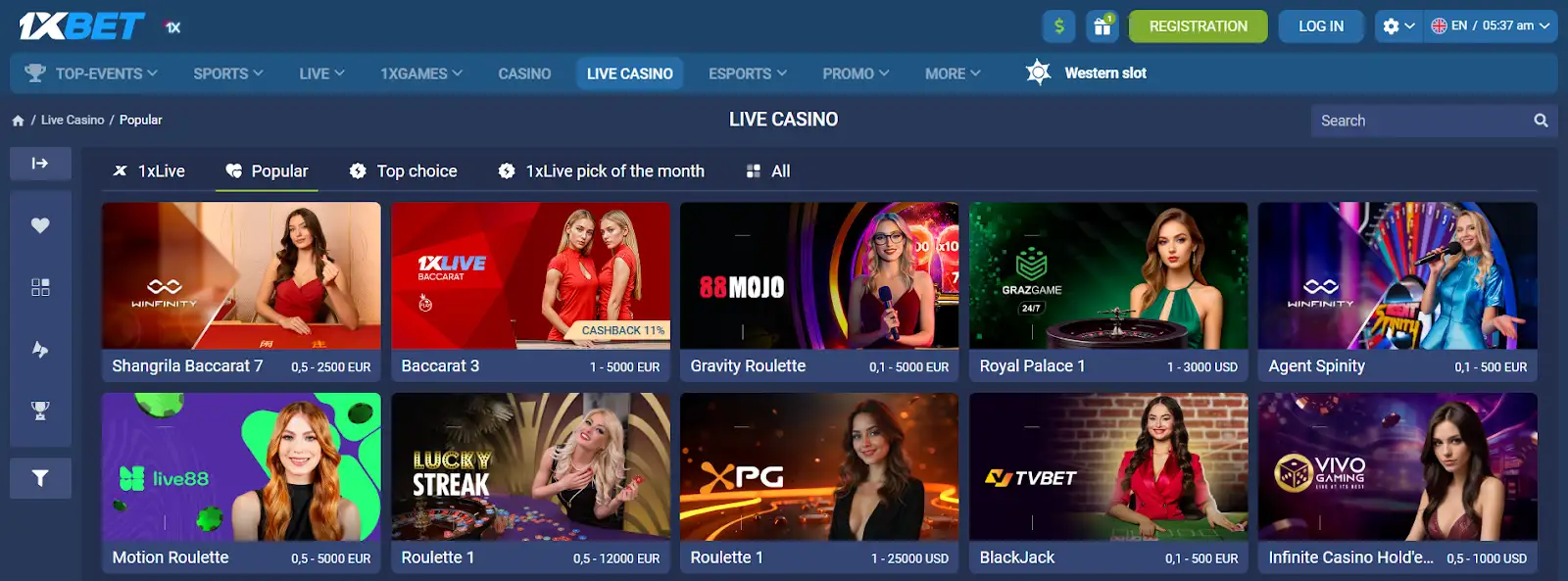 Live Casino 1xbet in Vietnam - convenient, fast, profitable